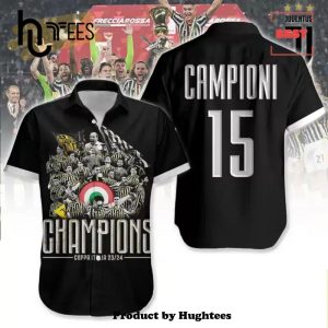 Coppa Italia Frecciarossa Juventus Champions 2023 24 Black Hawaiian Shirt