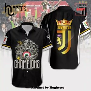 Special Juventus Champions Coppa Italia Frecciarossa Black Hawaiian Shirt