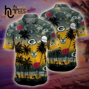 Trending Wisconsin Sports Palm Tree Hawaiian Shirt