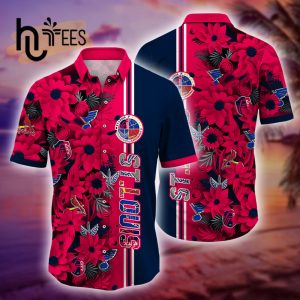 St. Louis Sports Leaf Style Hawaiian Shirt – Red