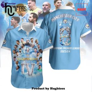 Manchester City 2023 24 Premier League Champions Blue Hawaiian Shirt