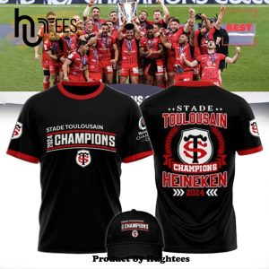 Stade Toulousain 2024 Champion Black T-Shirt, Cap