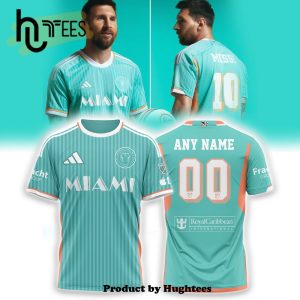 Custom Inter Miami Men’s Lionel Messi Aqua Shirt